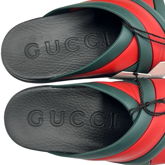 Gucci Rubber Web Criss Cross Slide Sandals Size 38 IT - Picture 7 of 16